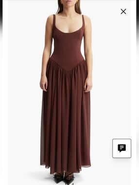 NWT Bardot Briann Drop Waist Maxi Dress in Chocolate Brown